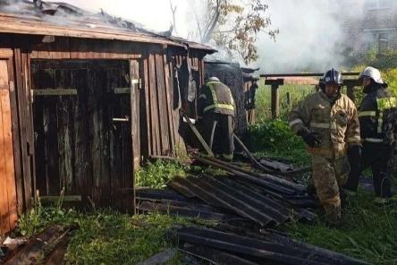 Блок сараев площадью 60 &laquo;квадратов&raquo; сгорел в Лукояновском округе &mdash; фото