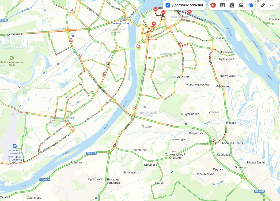 Жуткие пробки сковали Нижний Новгород утром 29 апреля - фото 1