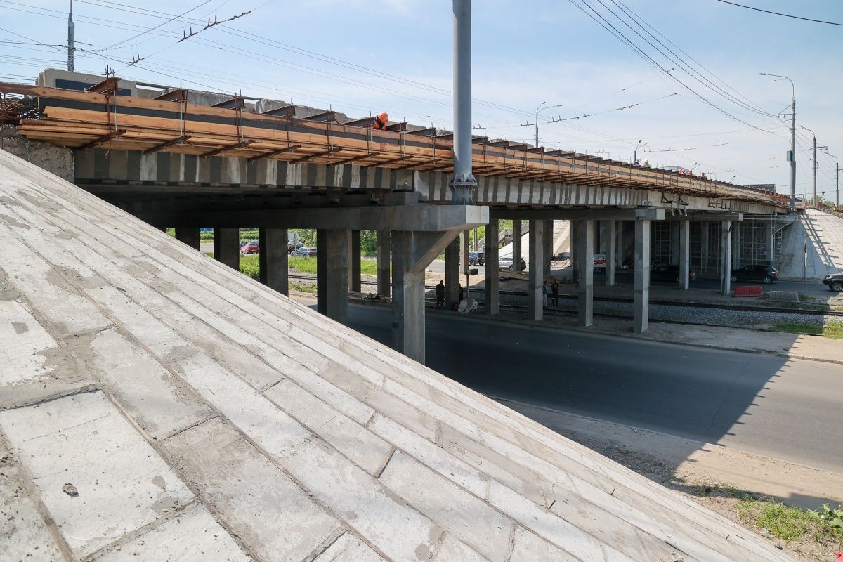 Путепровод на Московском шоссе в Нижнем Новгороде отремонтирован на 75%